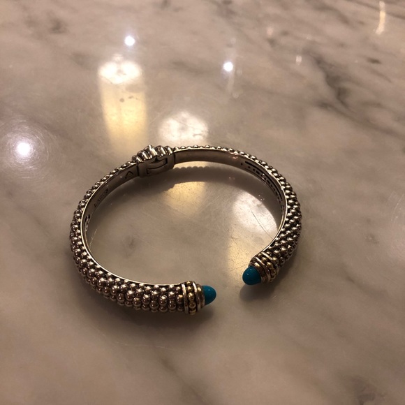 Lagos Turquoise Gemstone Cuff Bracelet - Picture 11 of 11